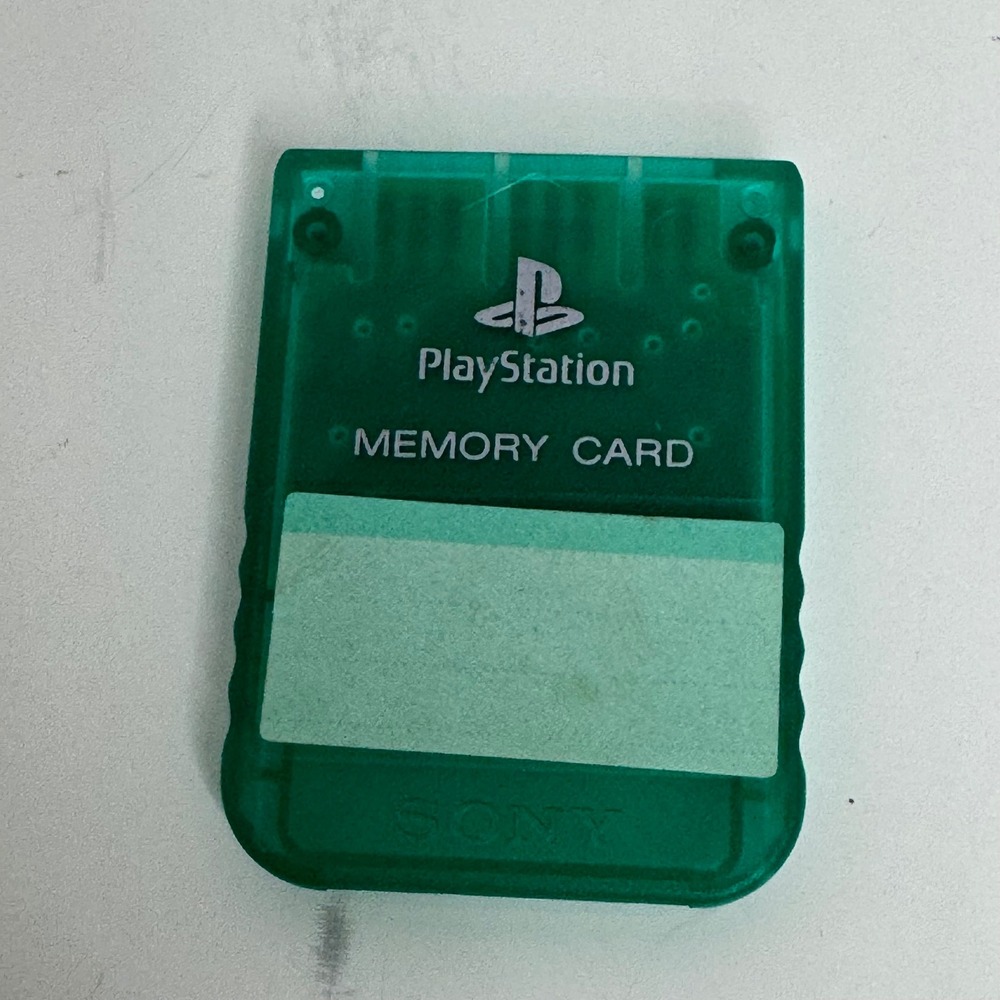 Sony PlayStation PS1 Memory Card Emerald Green Translucent SCPH-1020 OEM 1MB